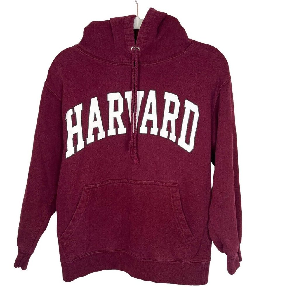 Harvard University Hoodie S Burgundy Pullover Long Sleeve Sweater Size Small